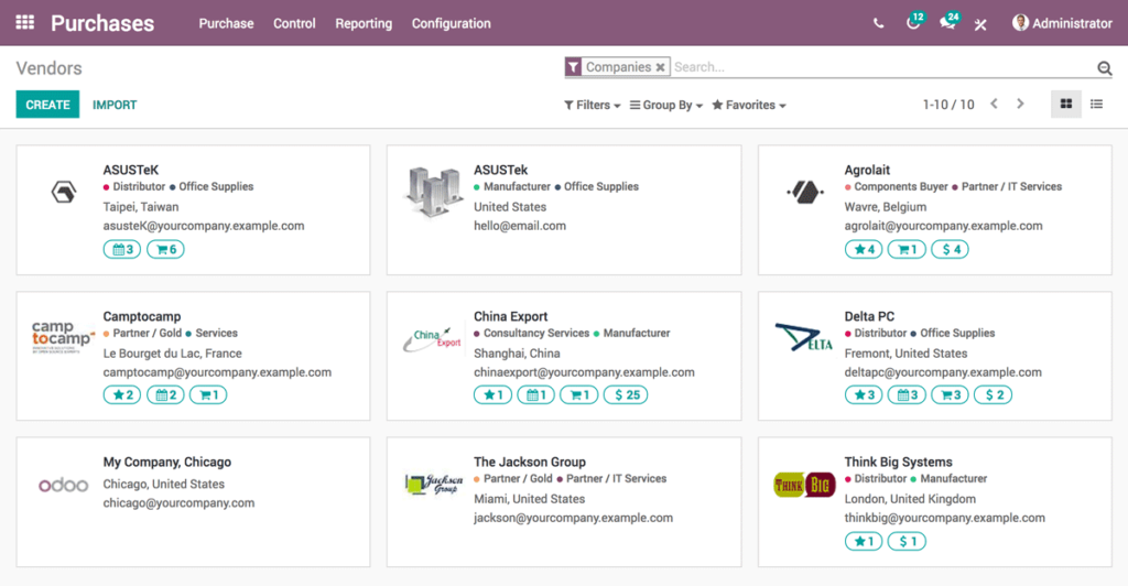Odoo Procurement Management Software